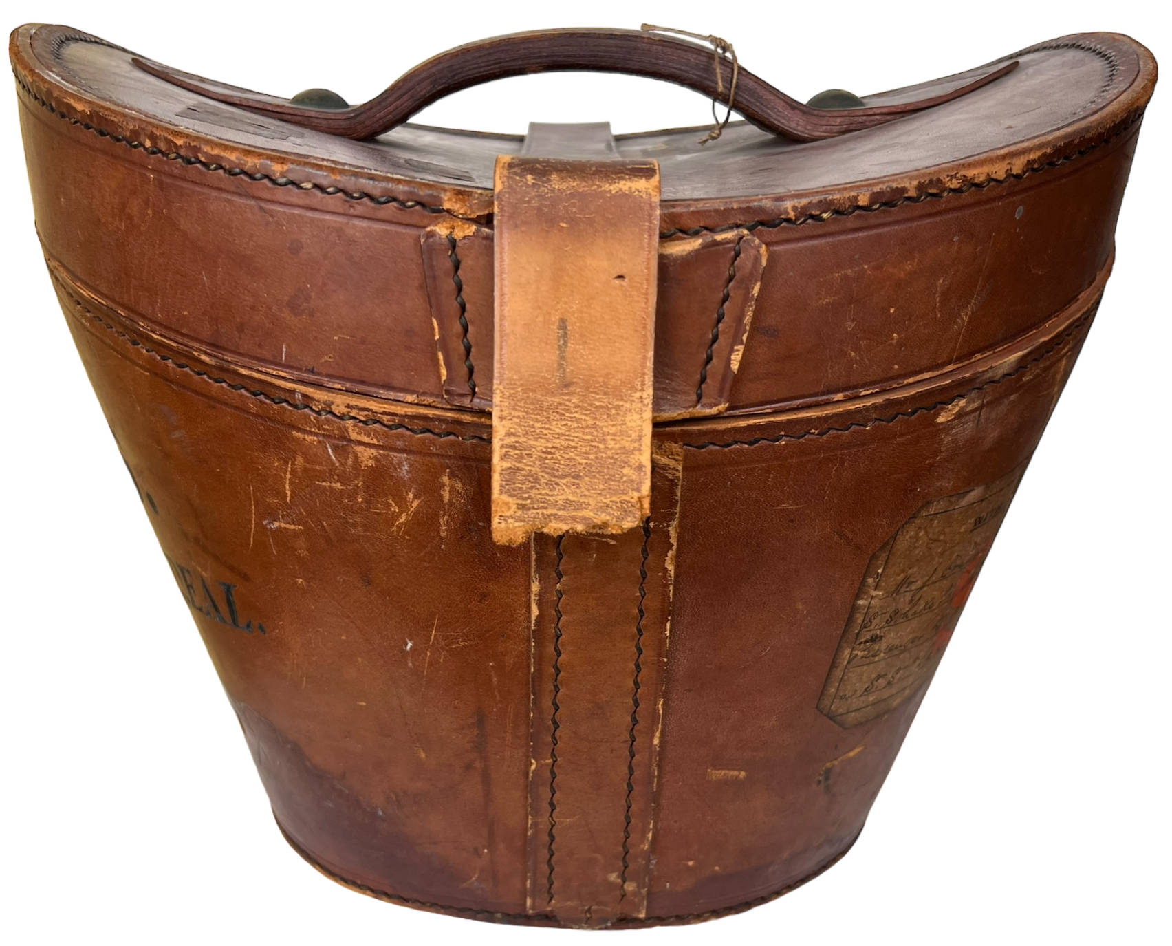 Antique Silk Top Hat w Victorian Leather Travel Case Christys’ London Size 7