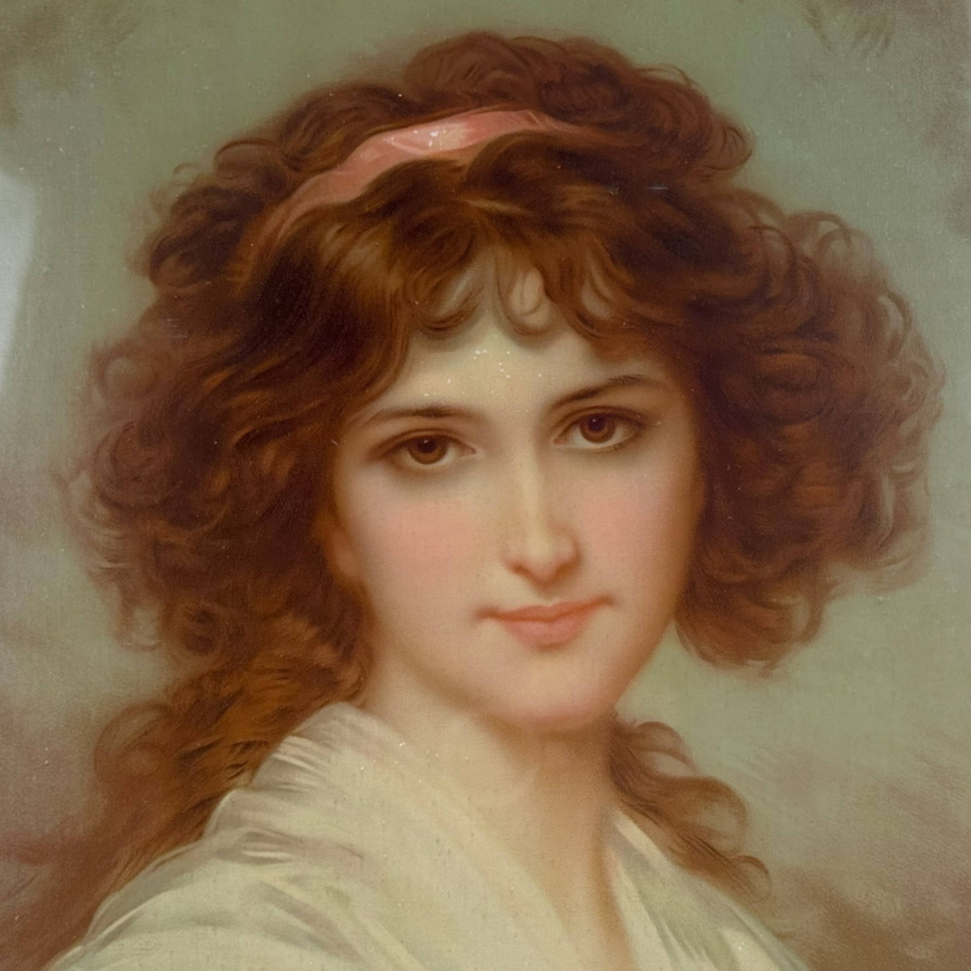 Antique Chromolithograph Portrait of a Young Woman Print