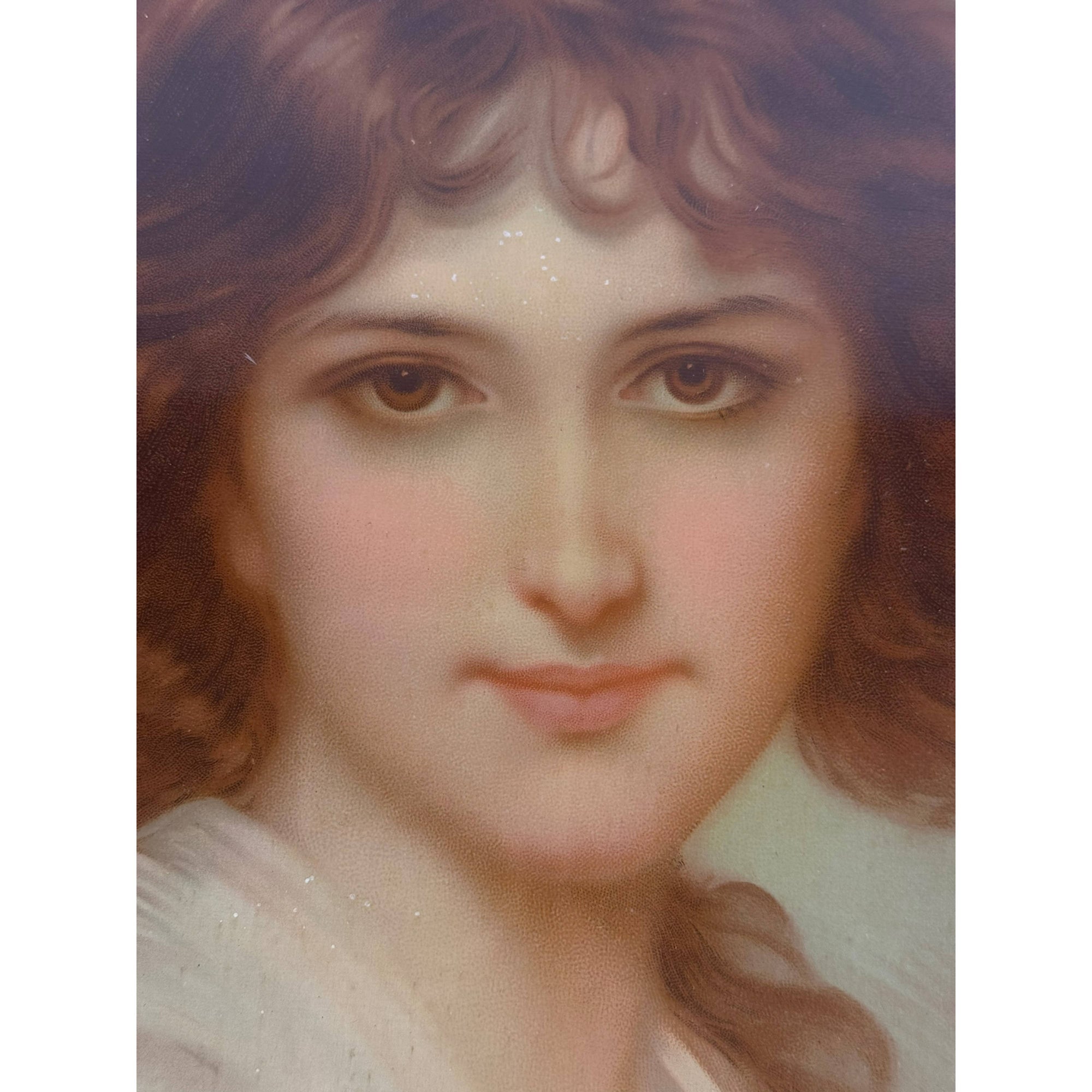 Antique Chromolithograph Portrait of a Young Woman Print