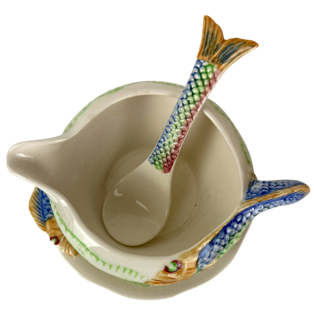 Top view of Clarice Cliff Newport Pottery fish sauce boat