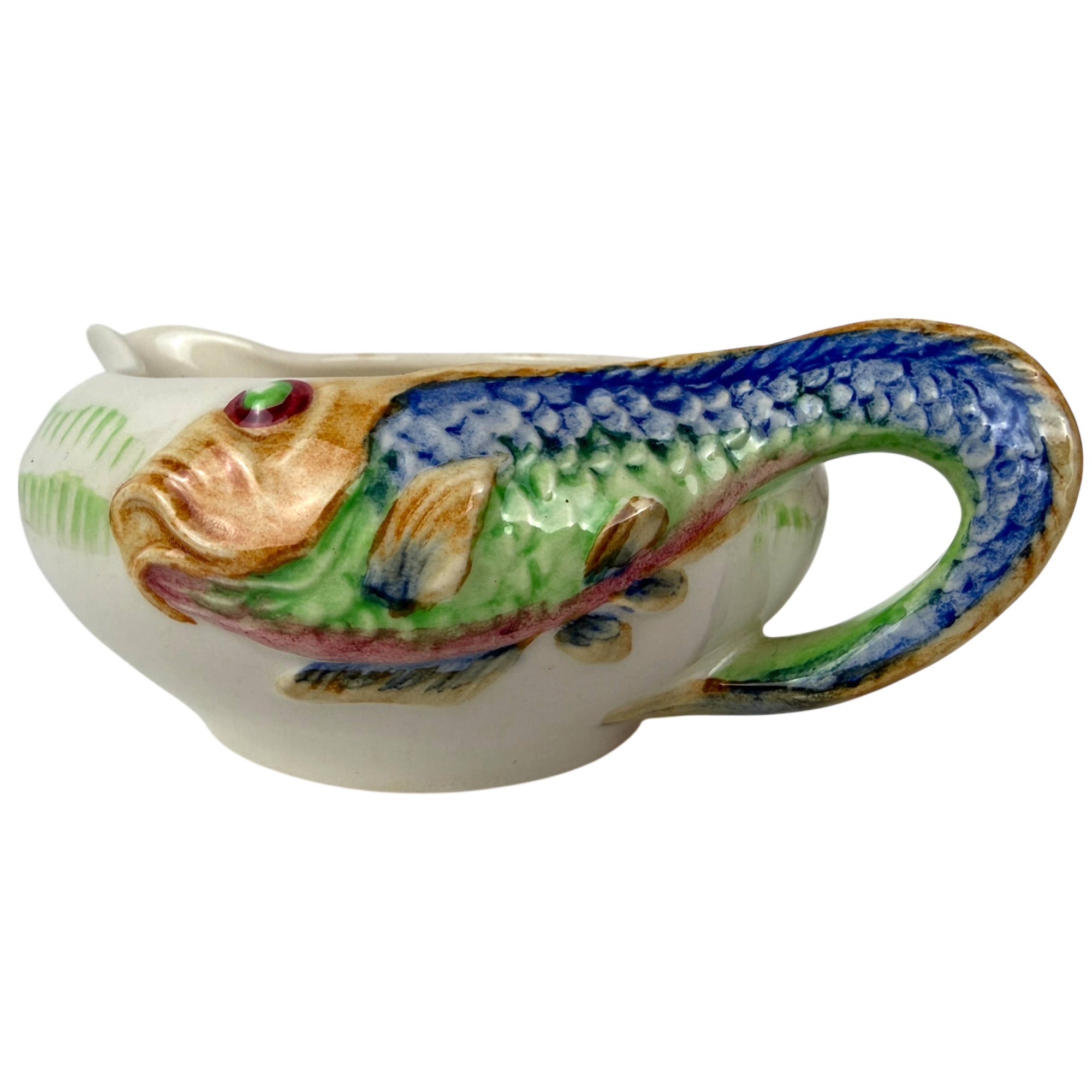 Clarice Cliff Newport Pottery fish sauce boat side view 