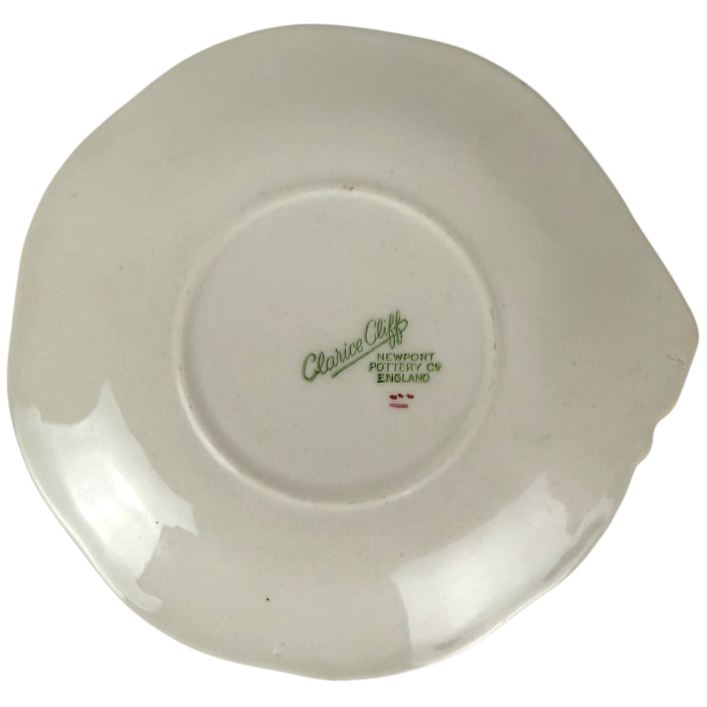 underside of clarice cliff newport pottery plate