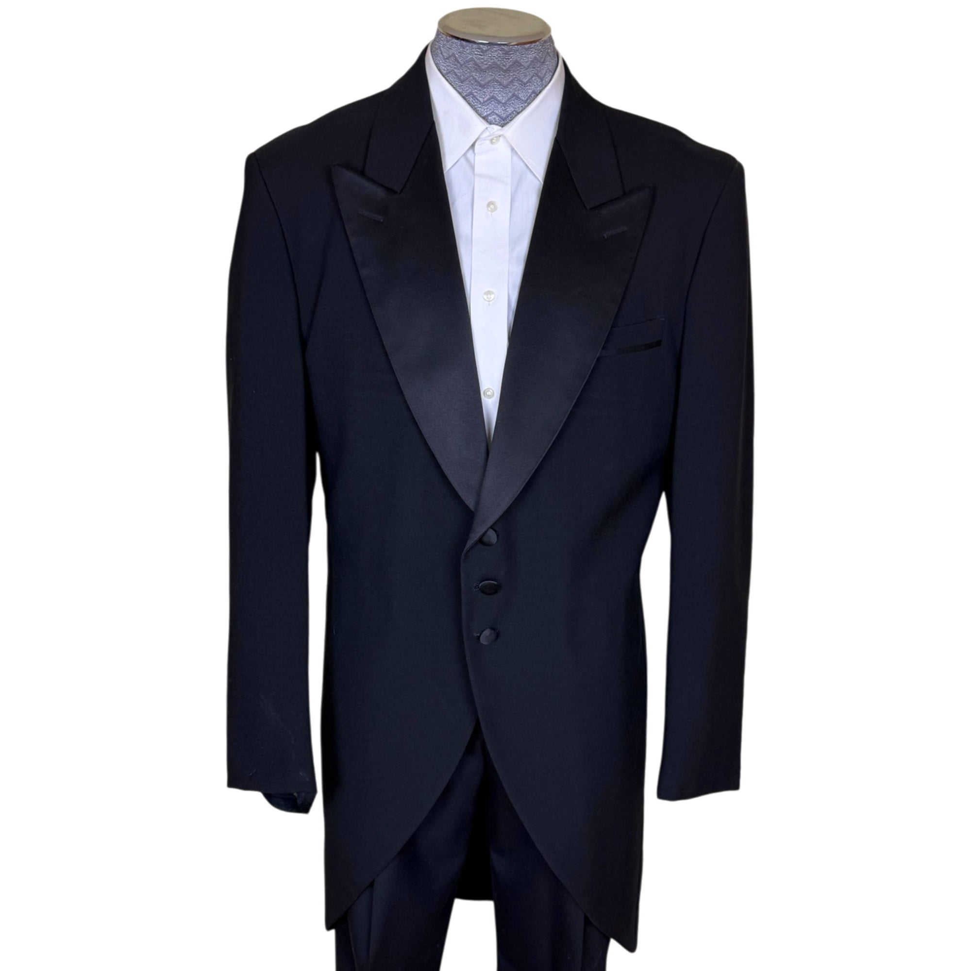 Demetrios Uomo Black Wool Tailcoat Men's 42R Formal White Tie Evening Tails Classy Montreal