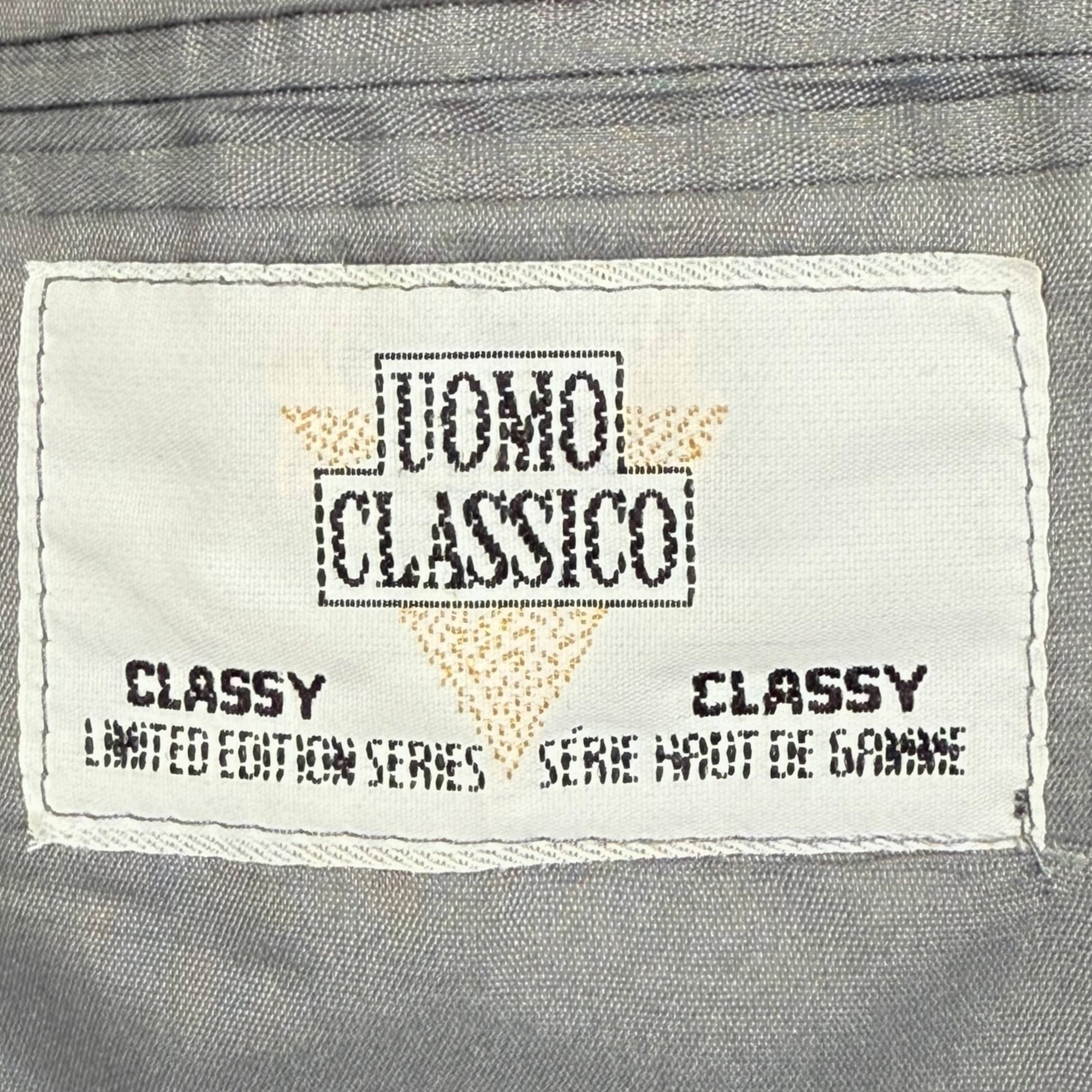 Vintage 1980s Dinner Jacket Silver Grey Block Pattern Size L