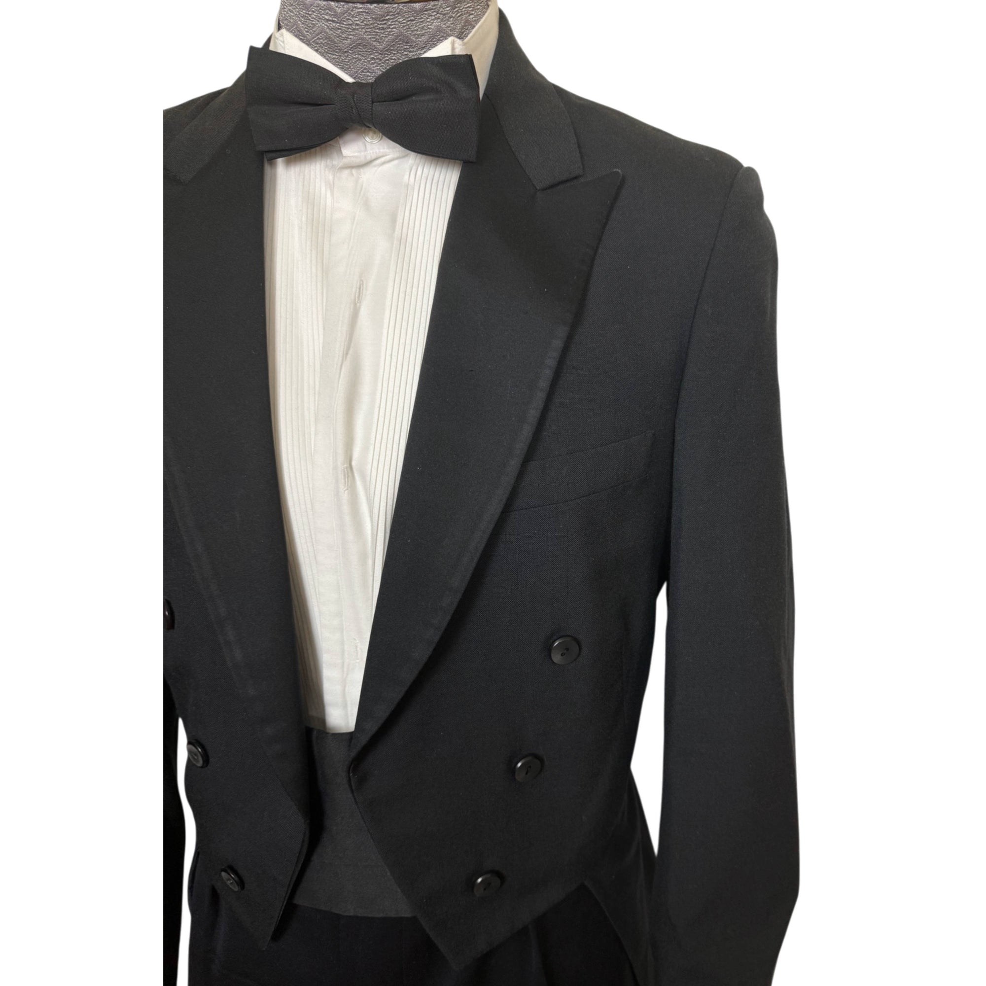 Vintage formal tailcoat satin lapel detail