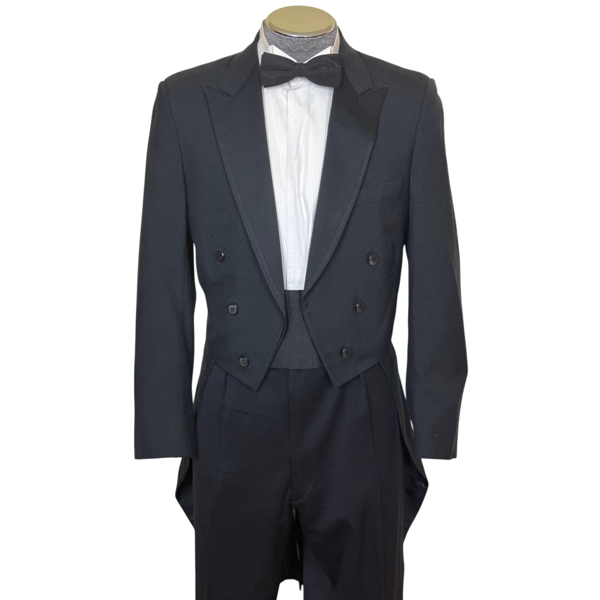 Vintage 1970s Classy Montreal white tie tailcoat front view