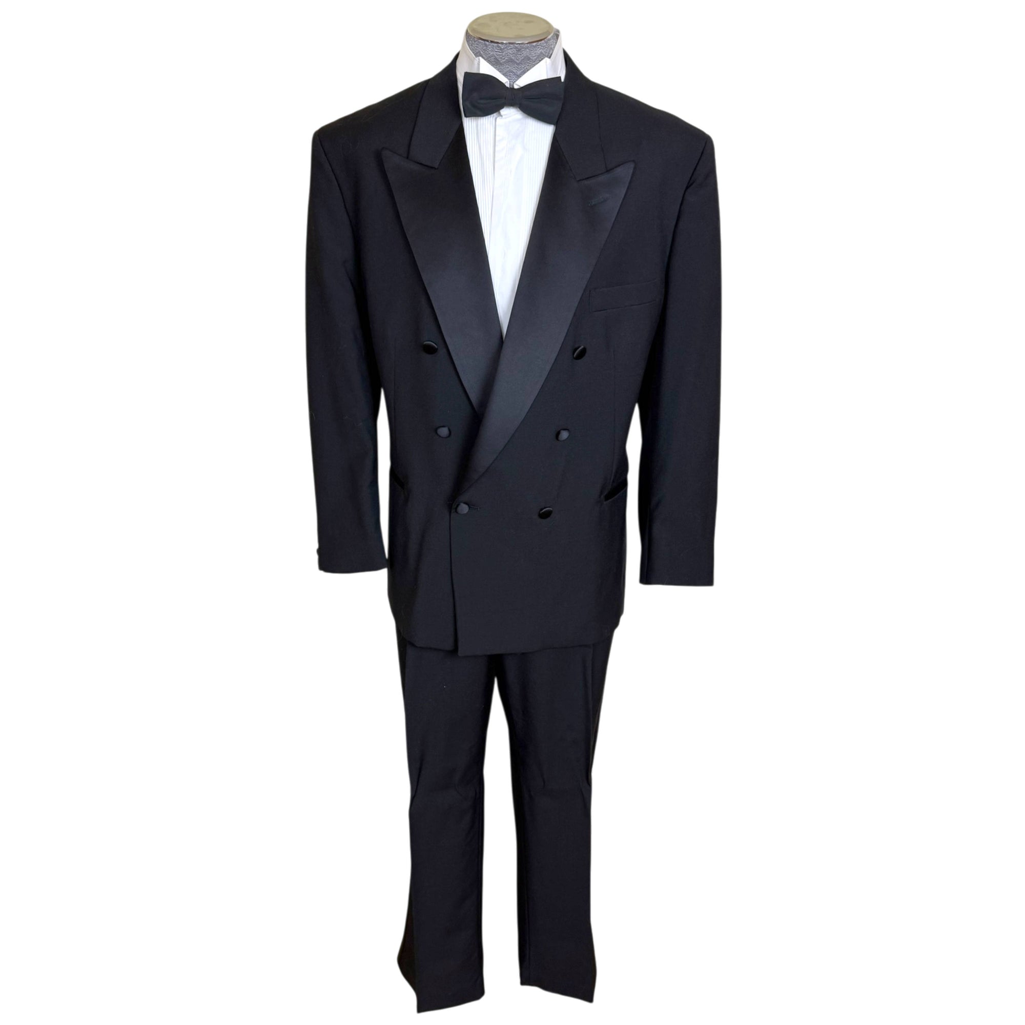 Vintage Yves Saint Laurent Wool Tuxedo Double Breasted Dinner Suit XL