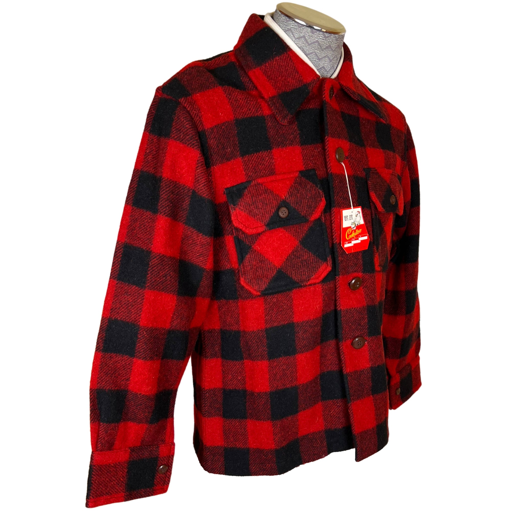 Unused Vintage 1970s Camp Jacket Buffalo Plaid NWT Size S