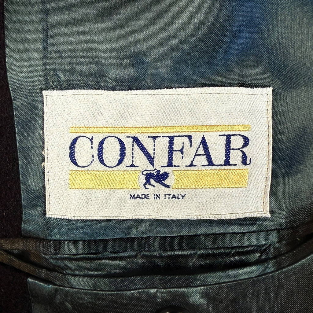 1980s 90s Vintage Italian Men’s Overcoat Navy Blue Size L