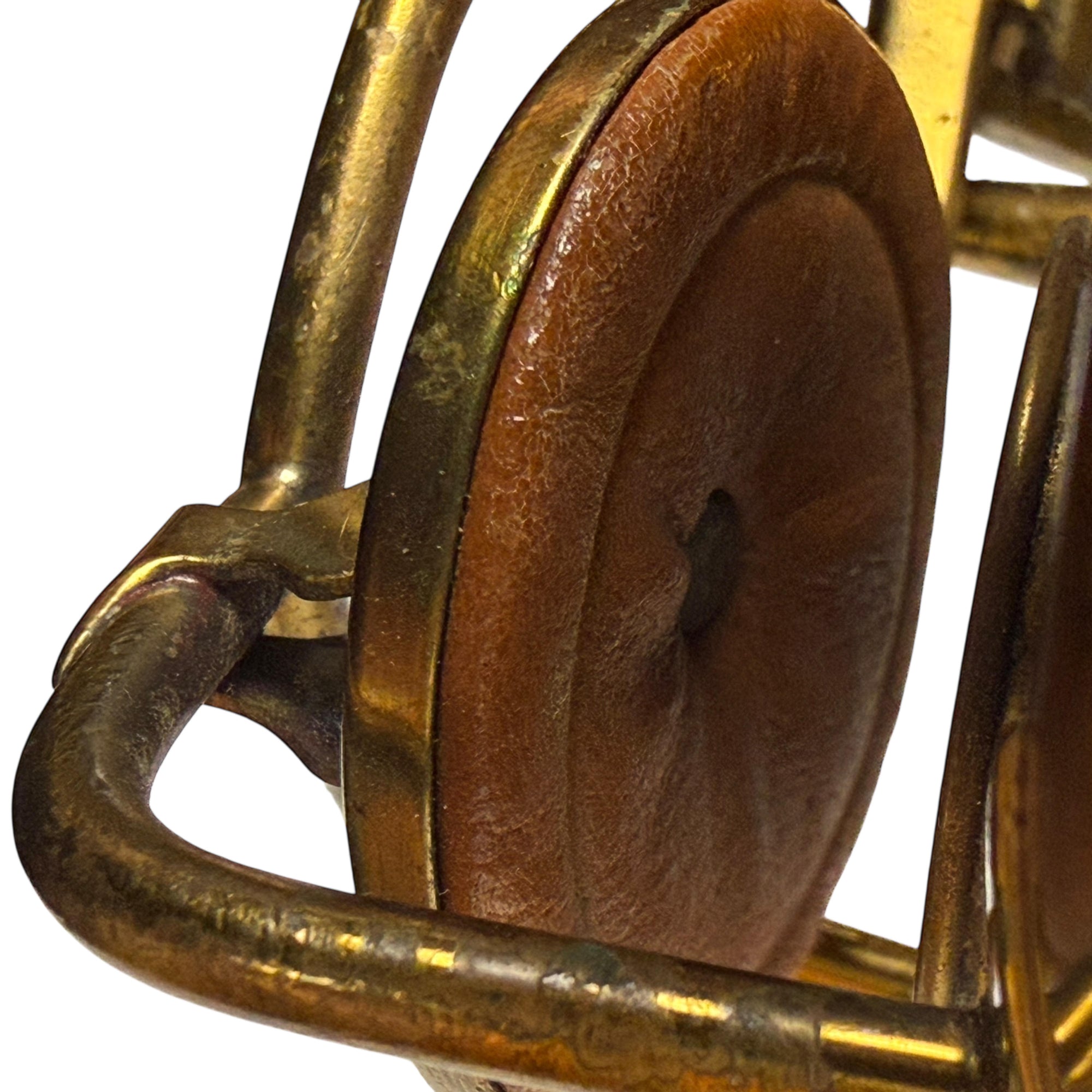 Close-up of Saxophone pad on Conn 6M