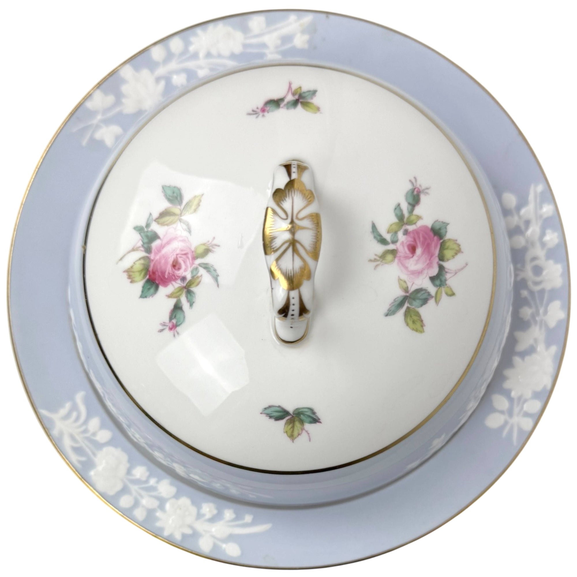 Vintage 1954 Spode Maritime Rose Lidded Muffin Dish Rare