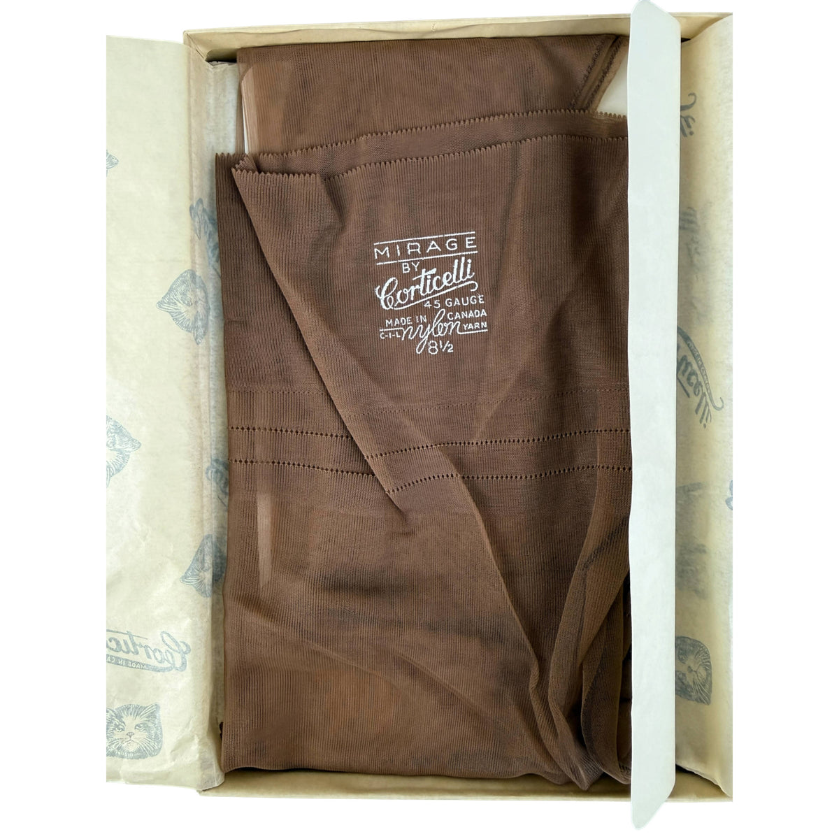 Two pairs Corticelli Mirage full-fashioned nylon stockings