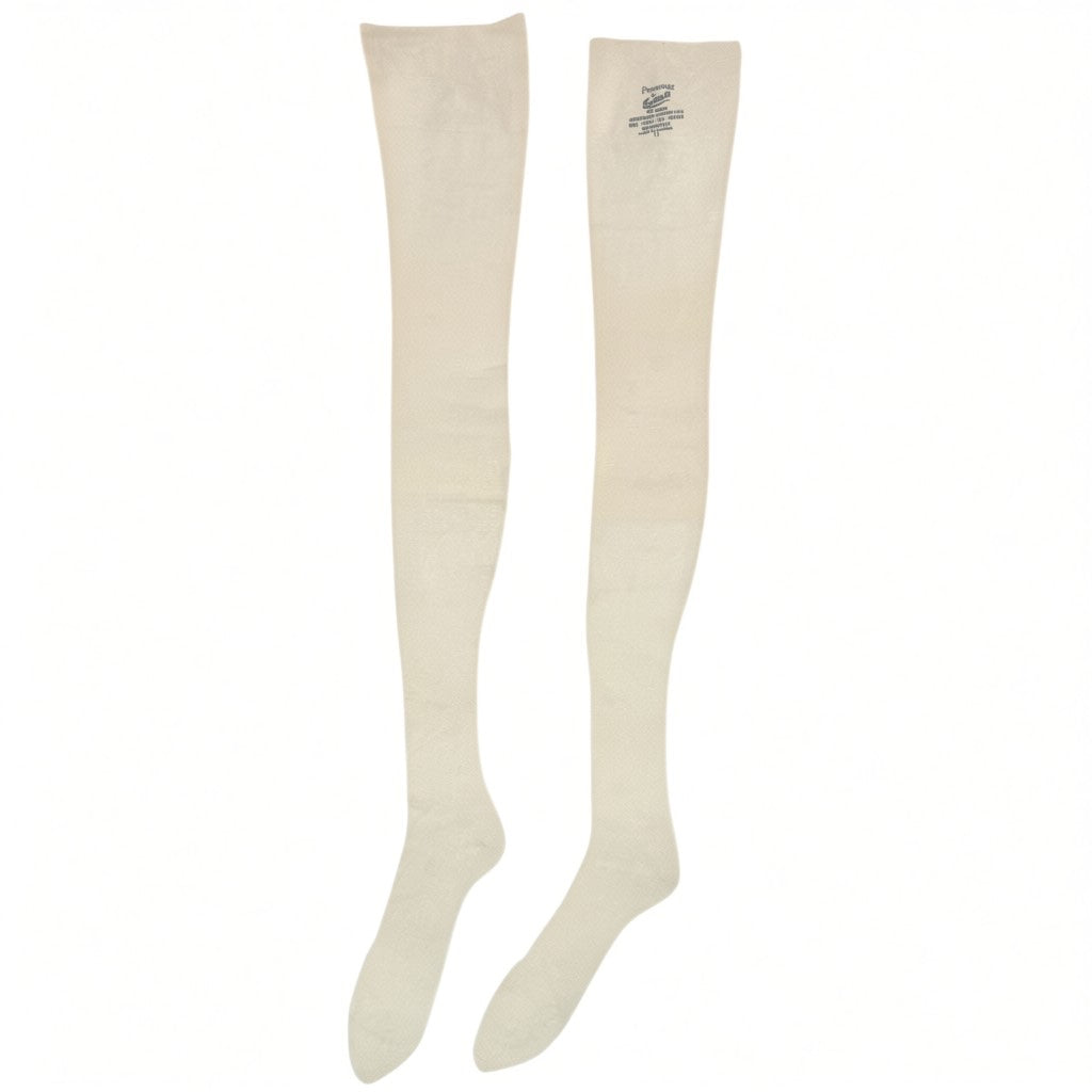 Large Vintage 1940s Corticelli Silky Cotton Lisle Stockings Back Seamed Thigh High Hosiery Size 11 Unused