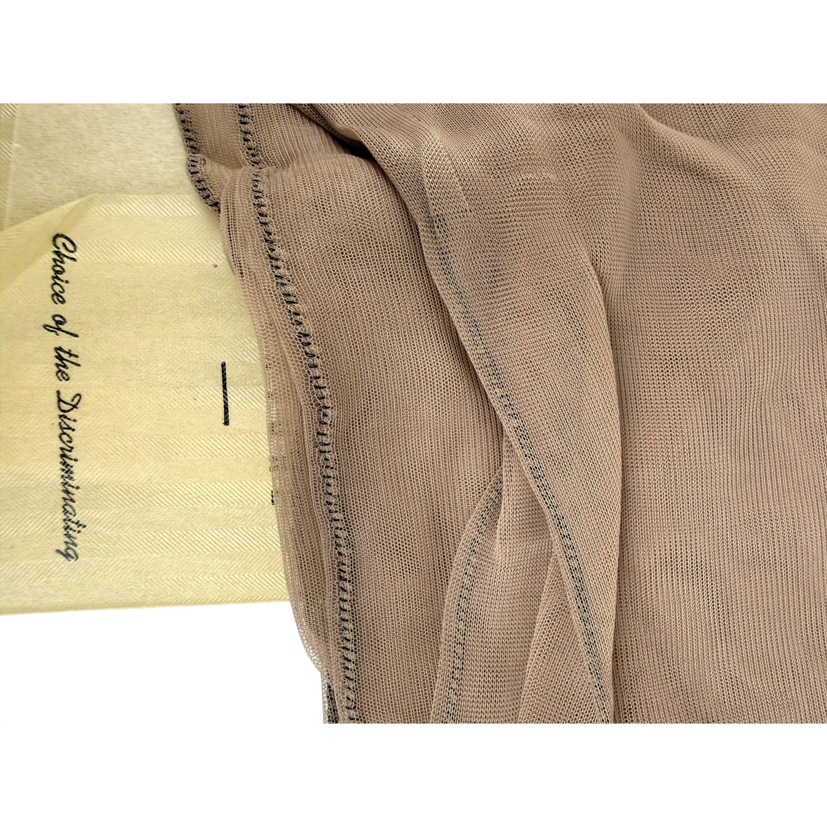 close up of nylon stocking seam
