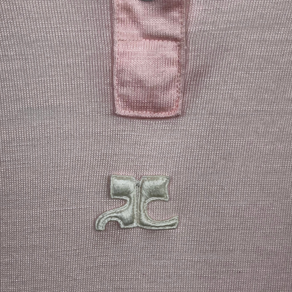 Vintage 1970s Courreges Paris Top Pink Acrylic Knit Size S