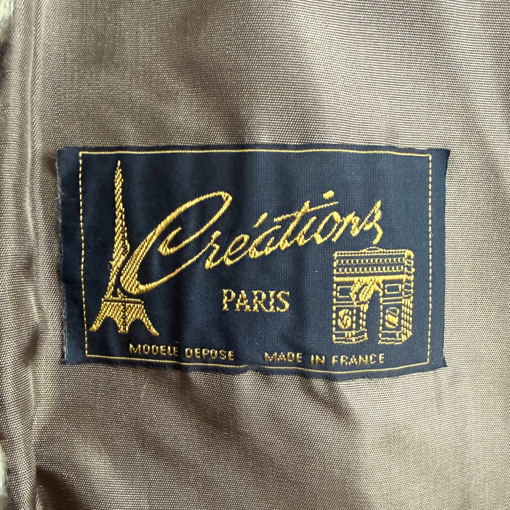 Original Créations Paris Modèle Déposé Made in France woven label with Eiffel Tower and Arc de Triomphe designs