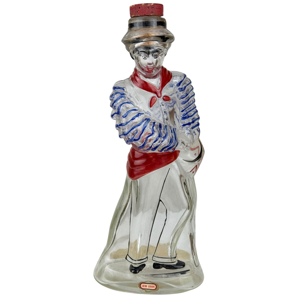 Vintage Cuban Crema Banano Figural Liquor Bottle Rumba Dancer Havana
