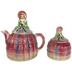 1930s Vintage Southern Belle Teapot & Sugar Bowl 20 oz