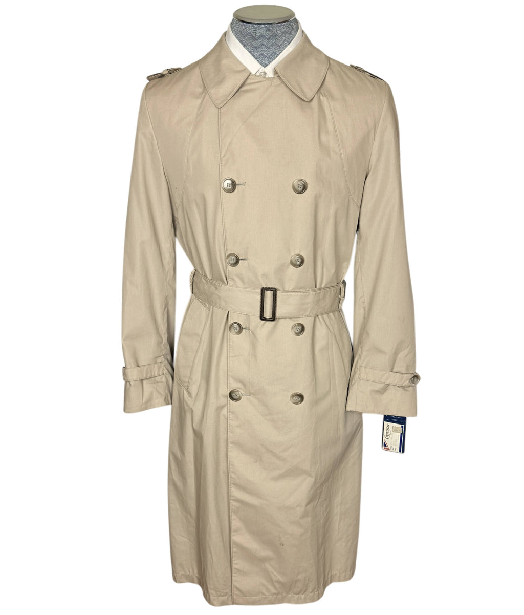 Unused Vintage 1970s Trench Coat Croydon 66 Raincoat Size 40
