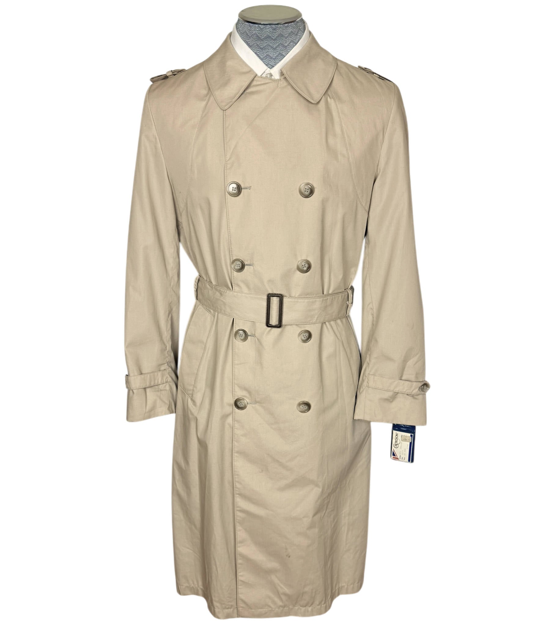 Unused Vintage 1970s Trench Coat Croydon 66 Raincoat Size 40