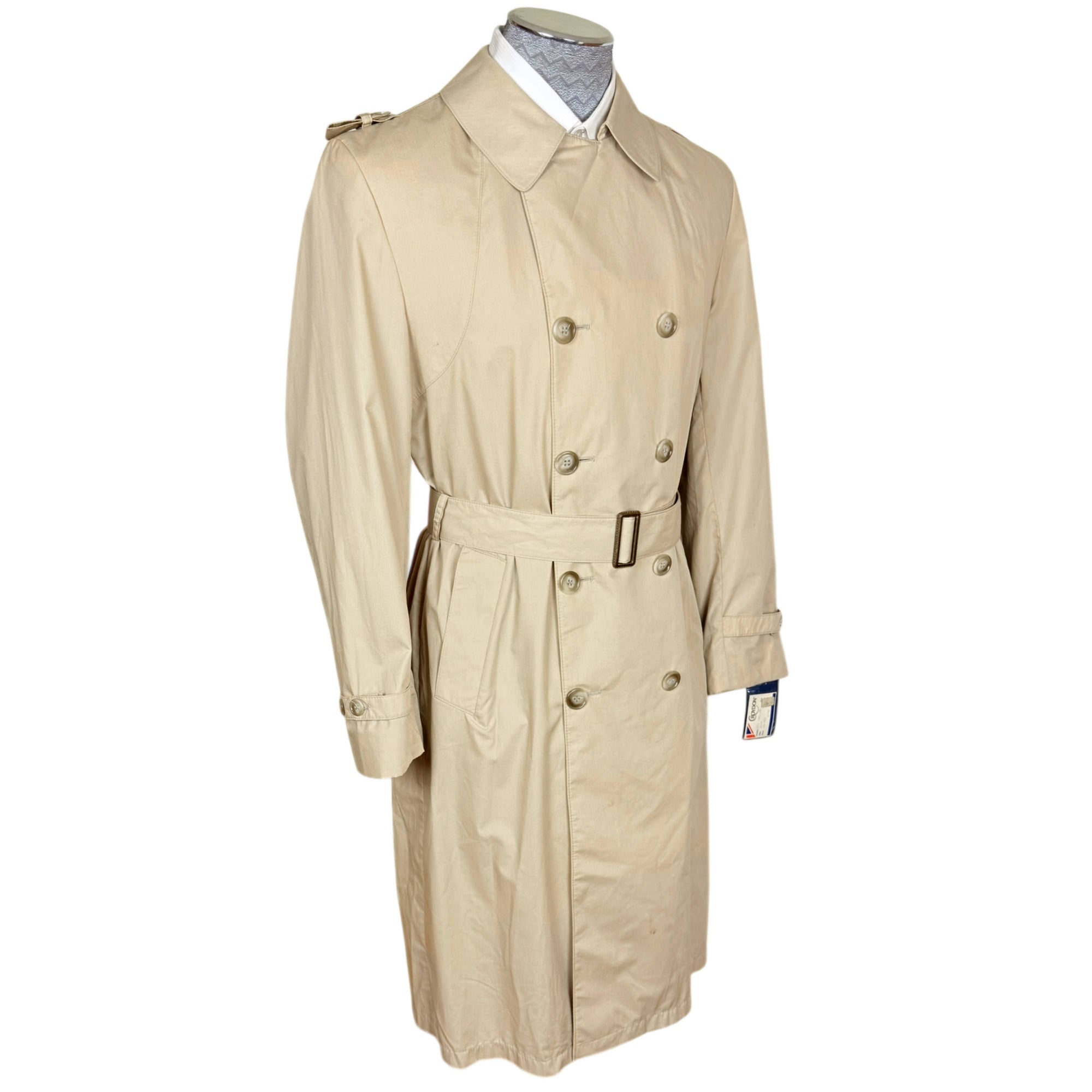 Unused Vintage 1970s Trench Coat Croydon 66 Raincoat Size 40