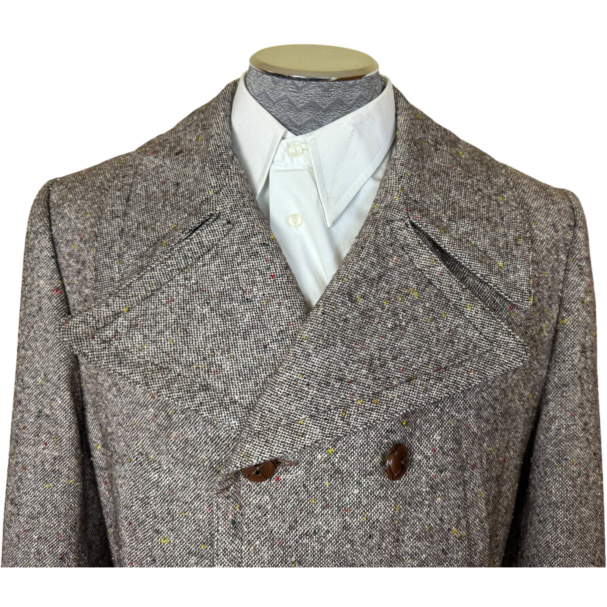 Vintage 1970s Donegal Tweed Short Coat Croydon Canada Size 42