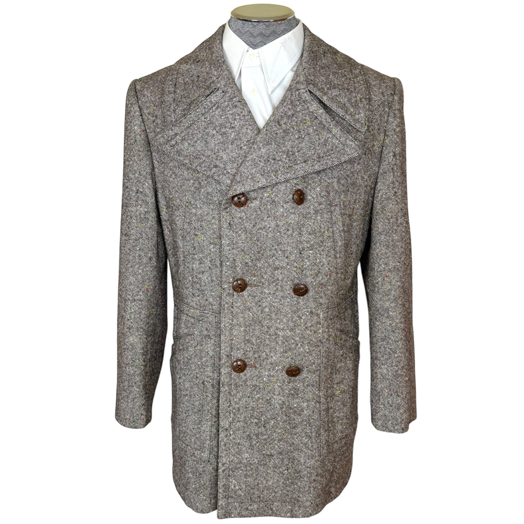 Vintage 1970s Donegal Tweed Short Coat Croydon Canada Size 42