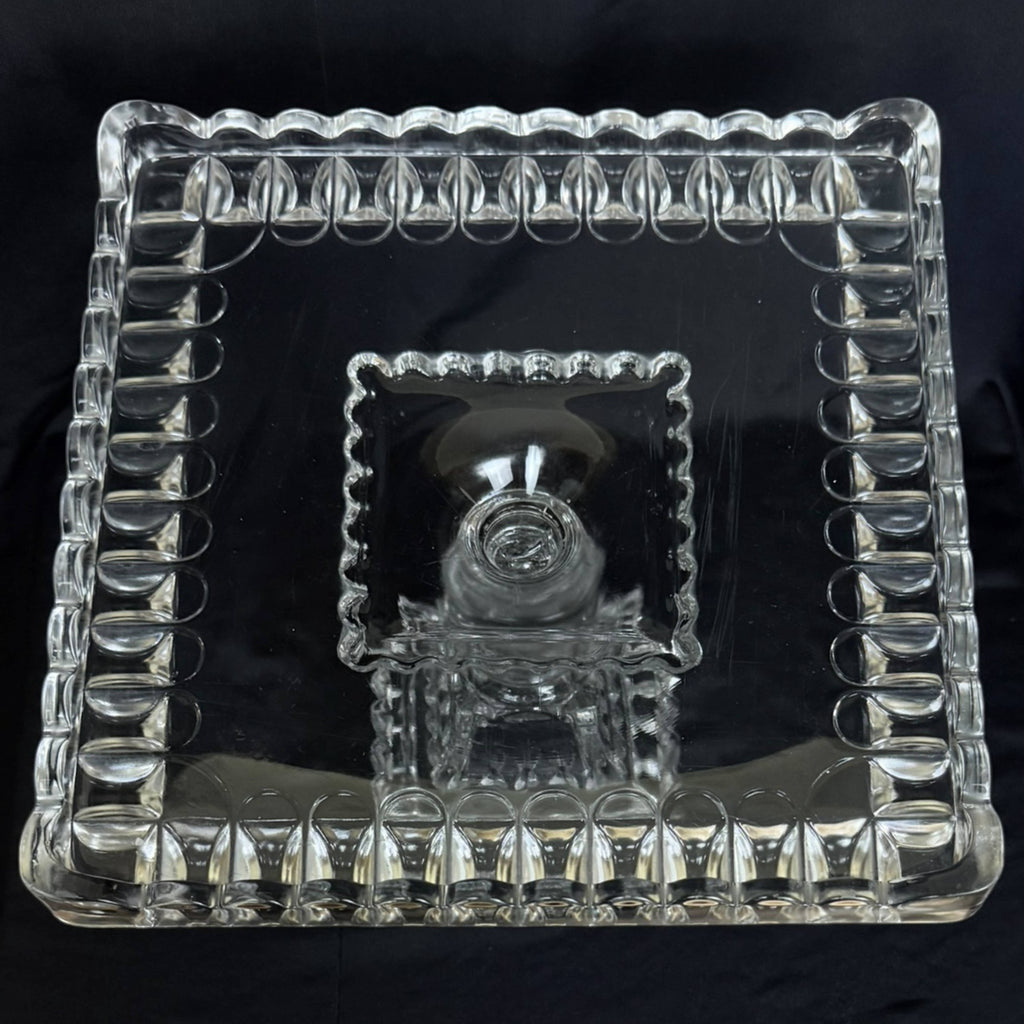 Antique Crystal Wedding Cake Stand Adams EAPG Salver c 1890