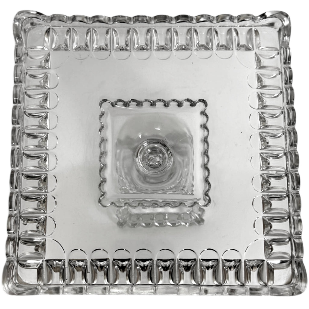 Antique Crystal Wedding Cake Stand Adams EAPG Salver c 1890