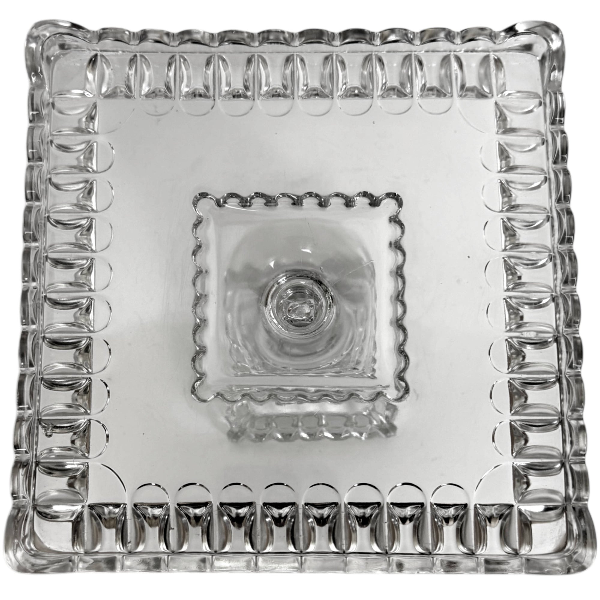 Antique Crystal Wedding Cake Stand Adams EAPG Salver c 1890
