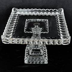 Antique Crystal Wedding Cake Stand Adams EAPG Salver c 1890