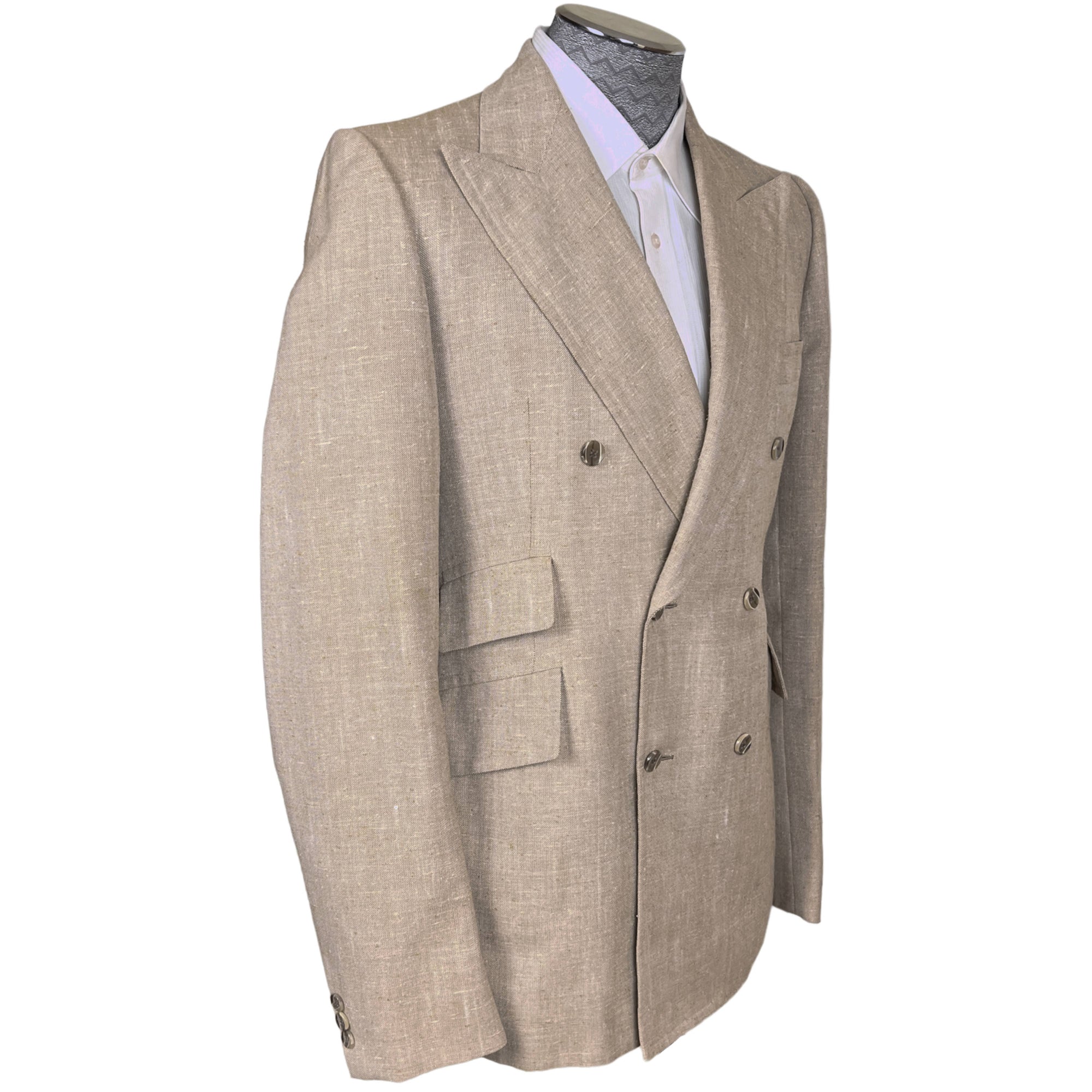 Vintage 1970s Mens Linen Jacket Cy Mann Toronto Size M Tall