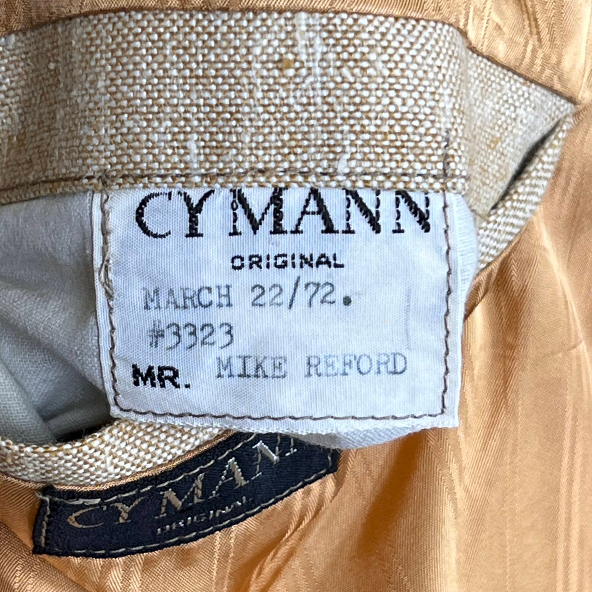 Vintage 1970s Mens Linen Jacket Cy Mann Toronto Size M Tall