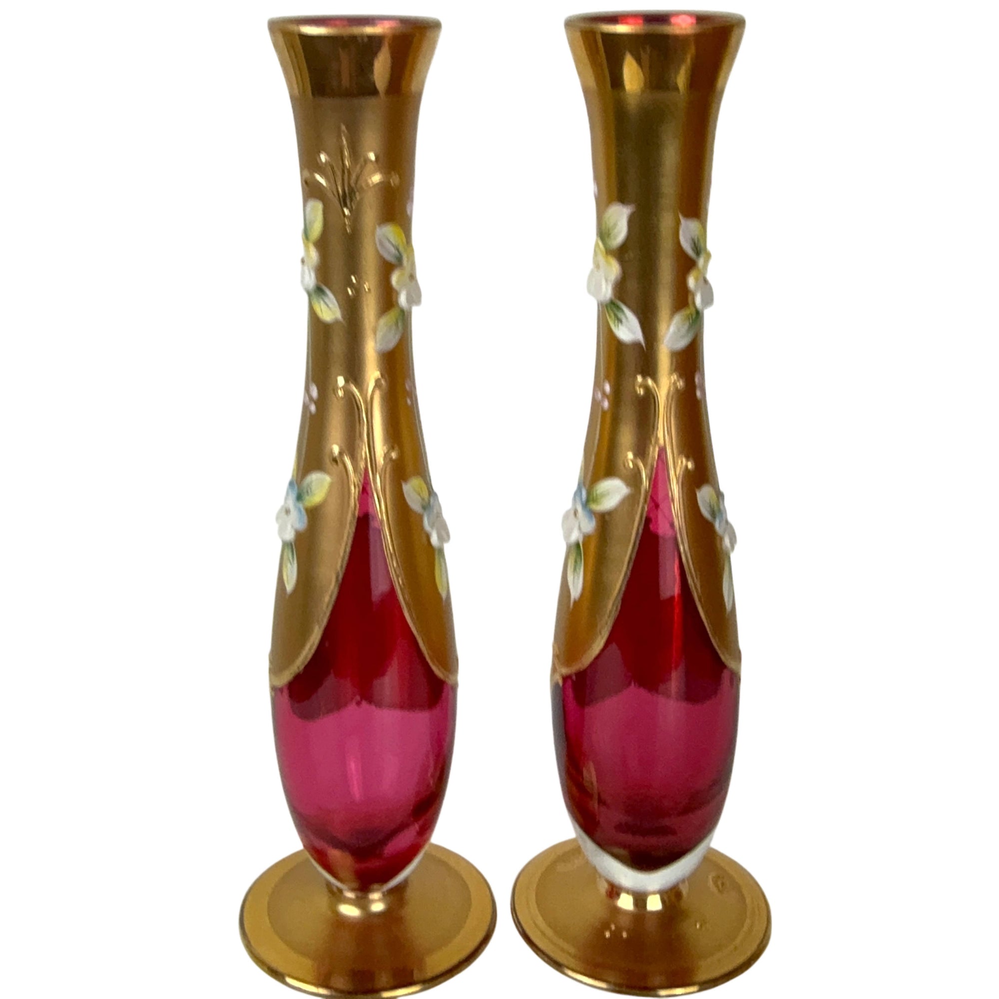 bohemian glass bud vases