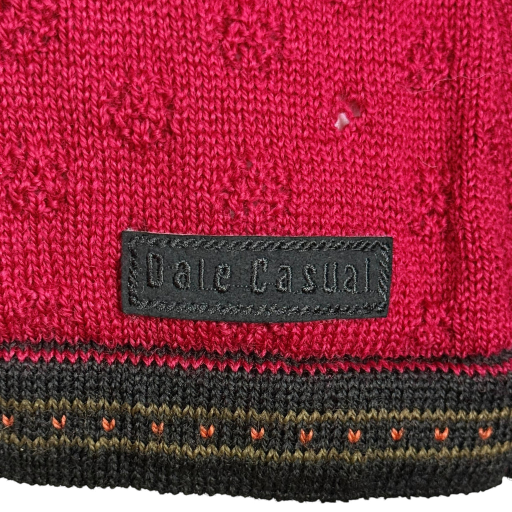 Vintage Dale of Norway Cardigan Red Wool Rosemaling Sz L