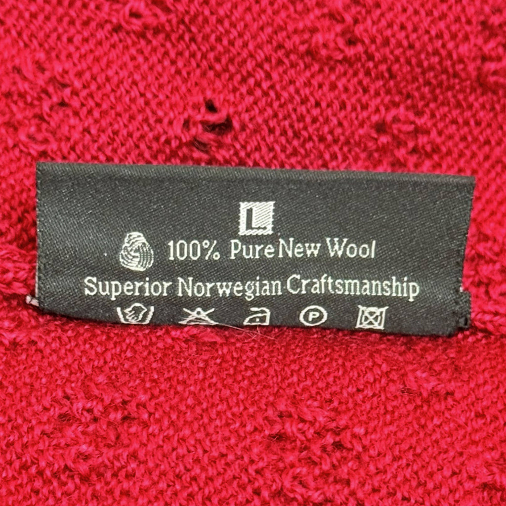 Vintage Dale of Norway Cardigan Red Wool Rosemaling Sz L