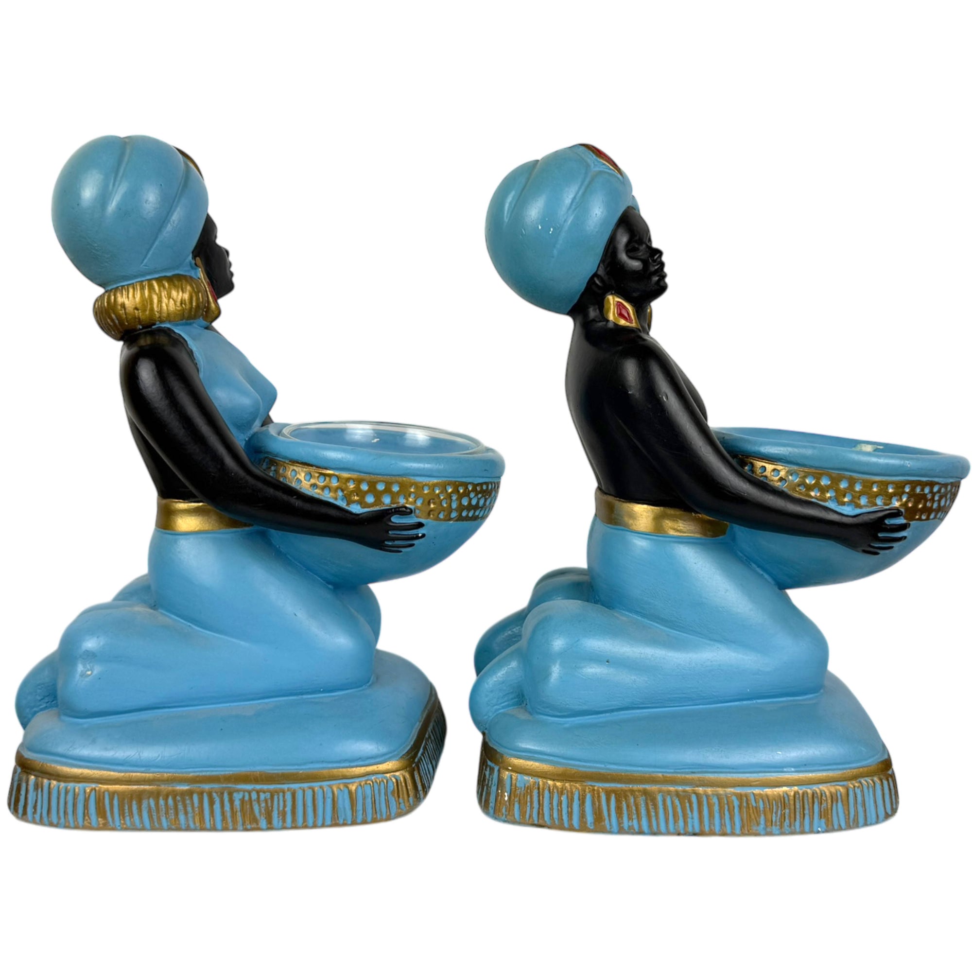 Vintage 1940s Hollywood Regency Decor Figurines Chalkware