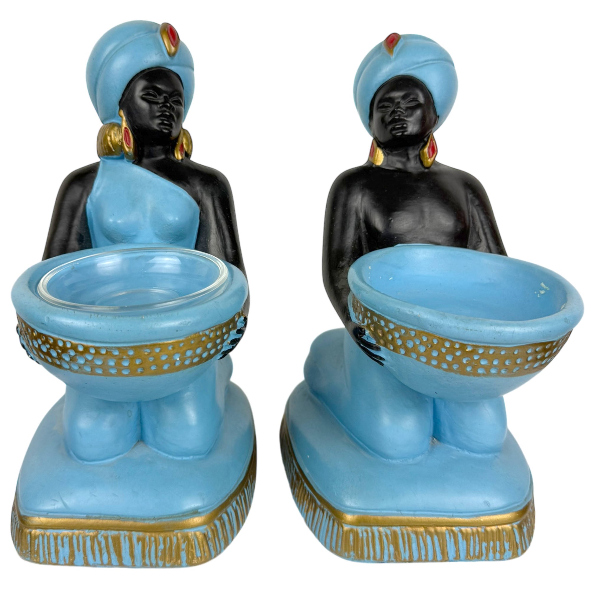 Vintage 1940s Hollywood Regency Decor Figurines Chalkware