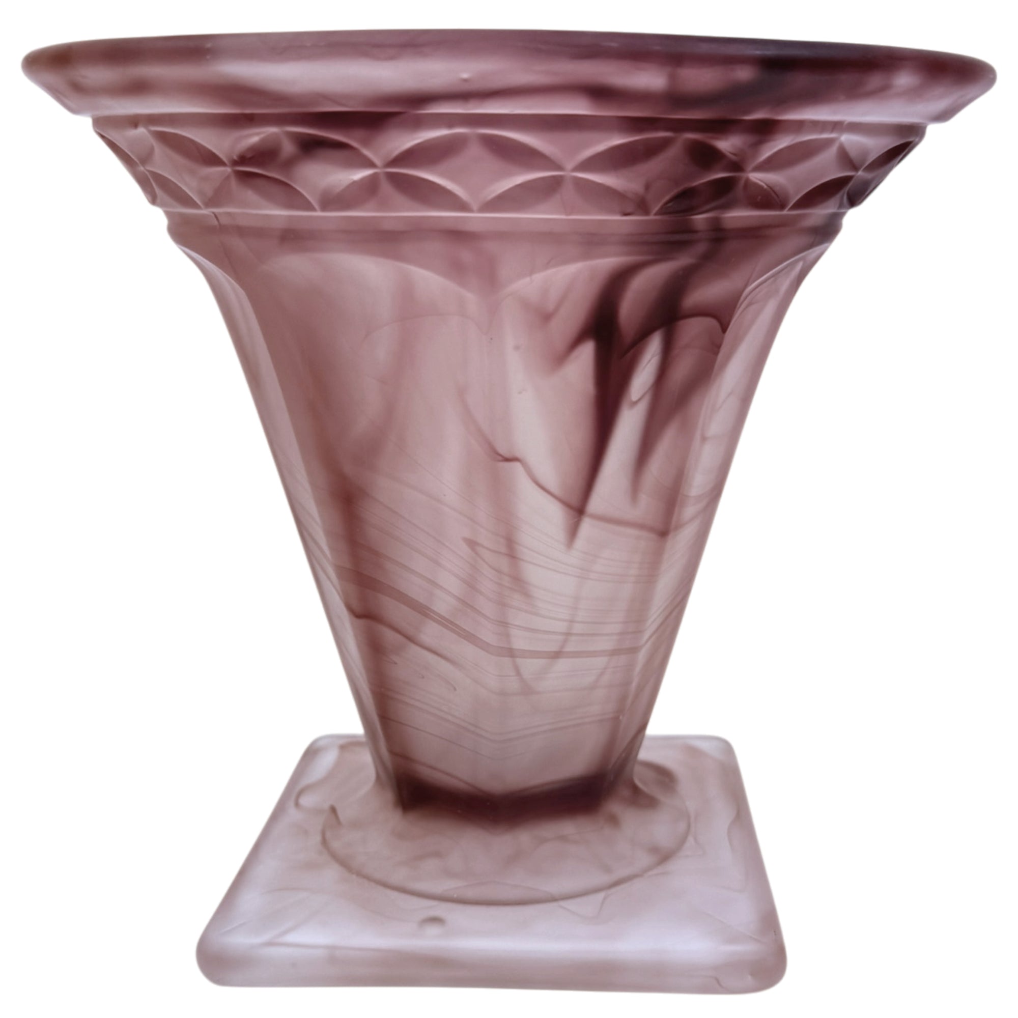 Davidson Cloud Glass No. 278 purple Art Deco vase by George Davidson & Co.