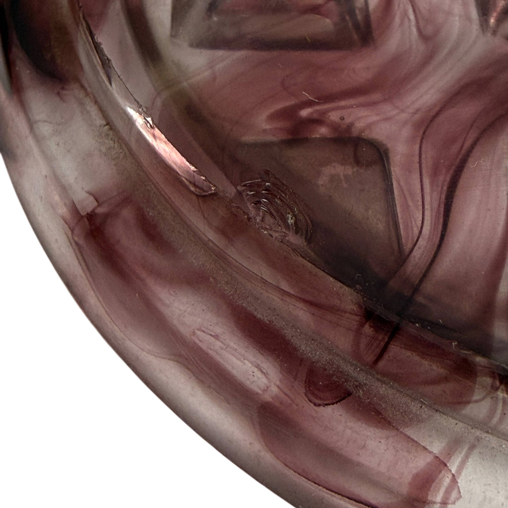 Art Deco Davidson Purple Cloud Glass No 10 Grid Flower Frog for 1910 Suite Posy Bowl