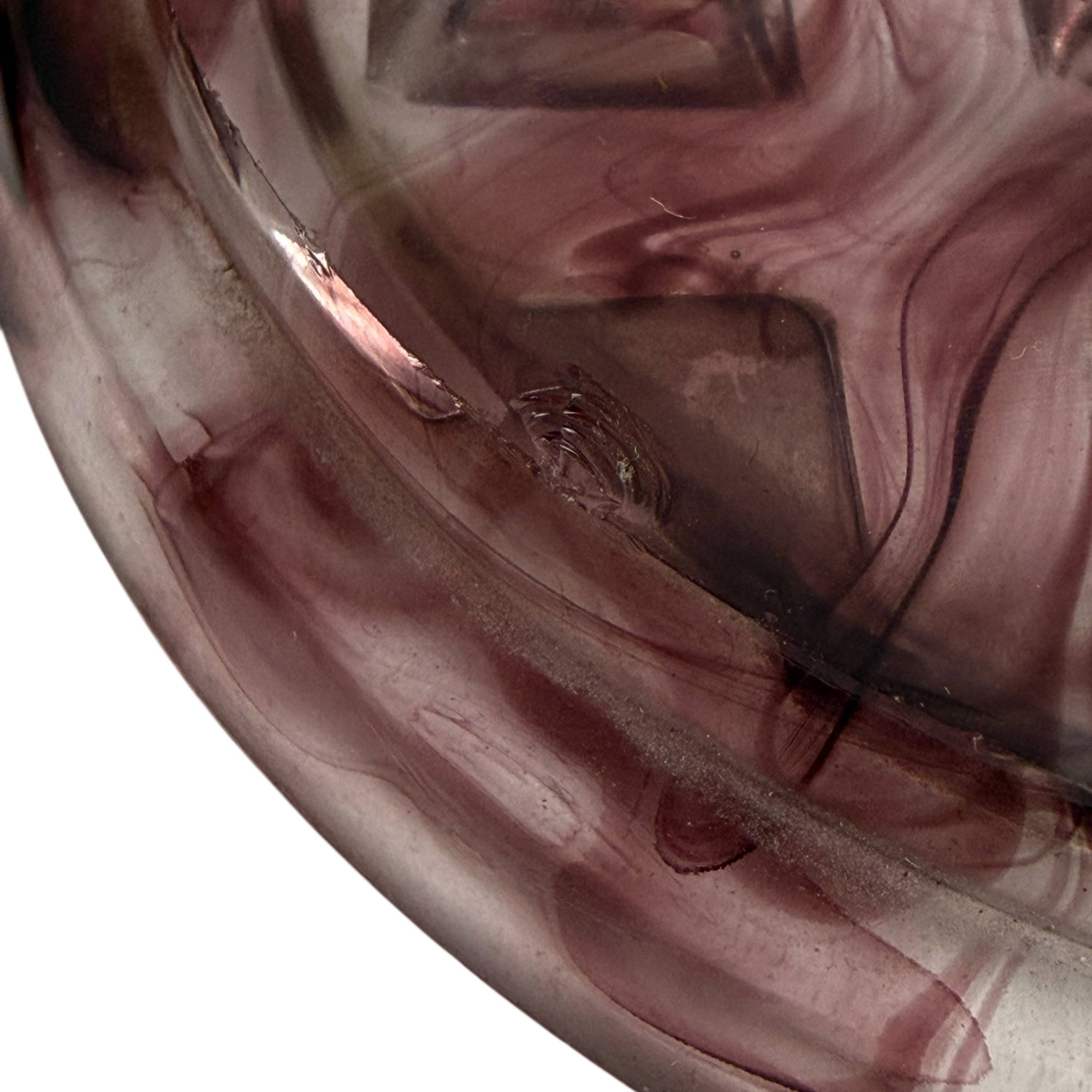 Art Deco Davidson Purple Cloud Glass No 10 Grid Flower Frog for 1910 Suite Posy Bowl