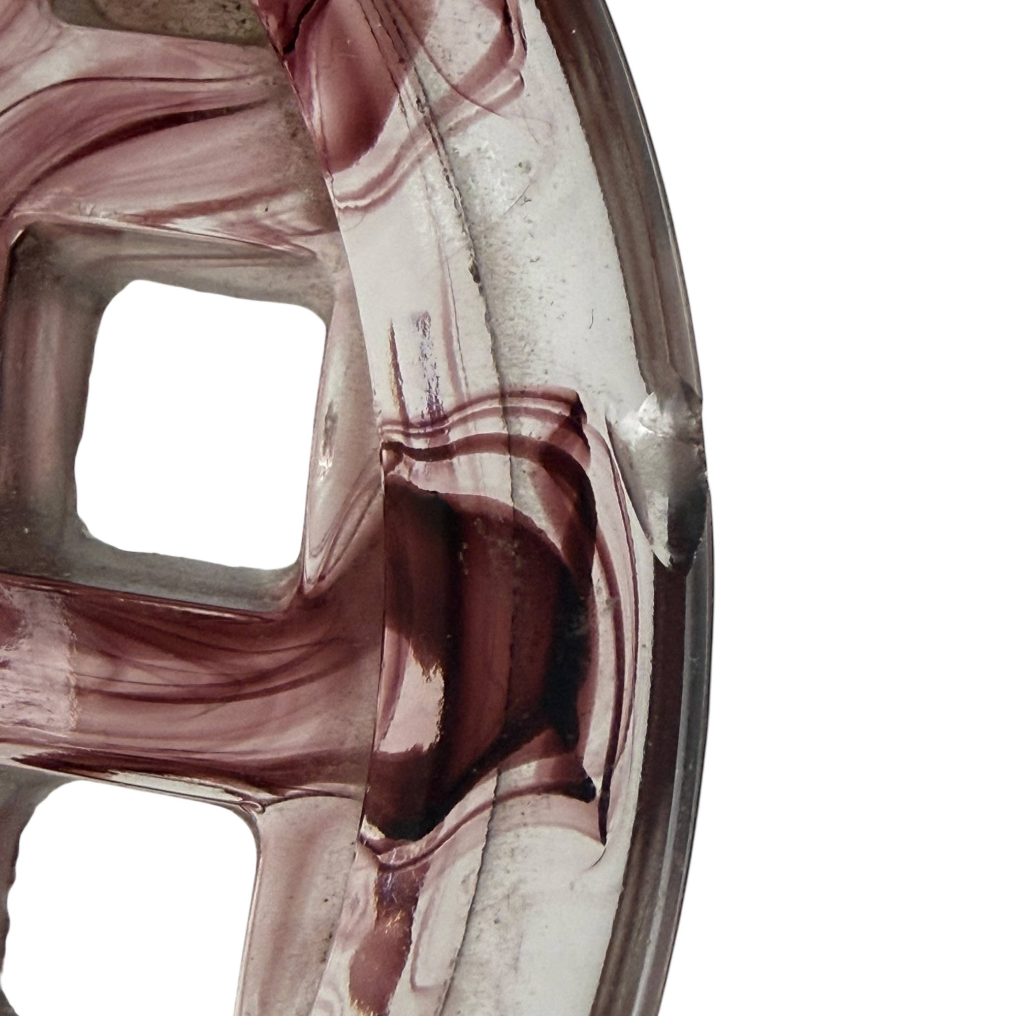 Art Deco Davidson Purple Cloud Glass No 10 Grid Flower Frog for 1910 Suite Posy Bowl