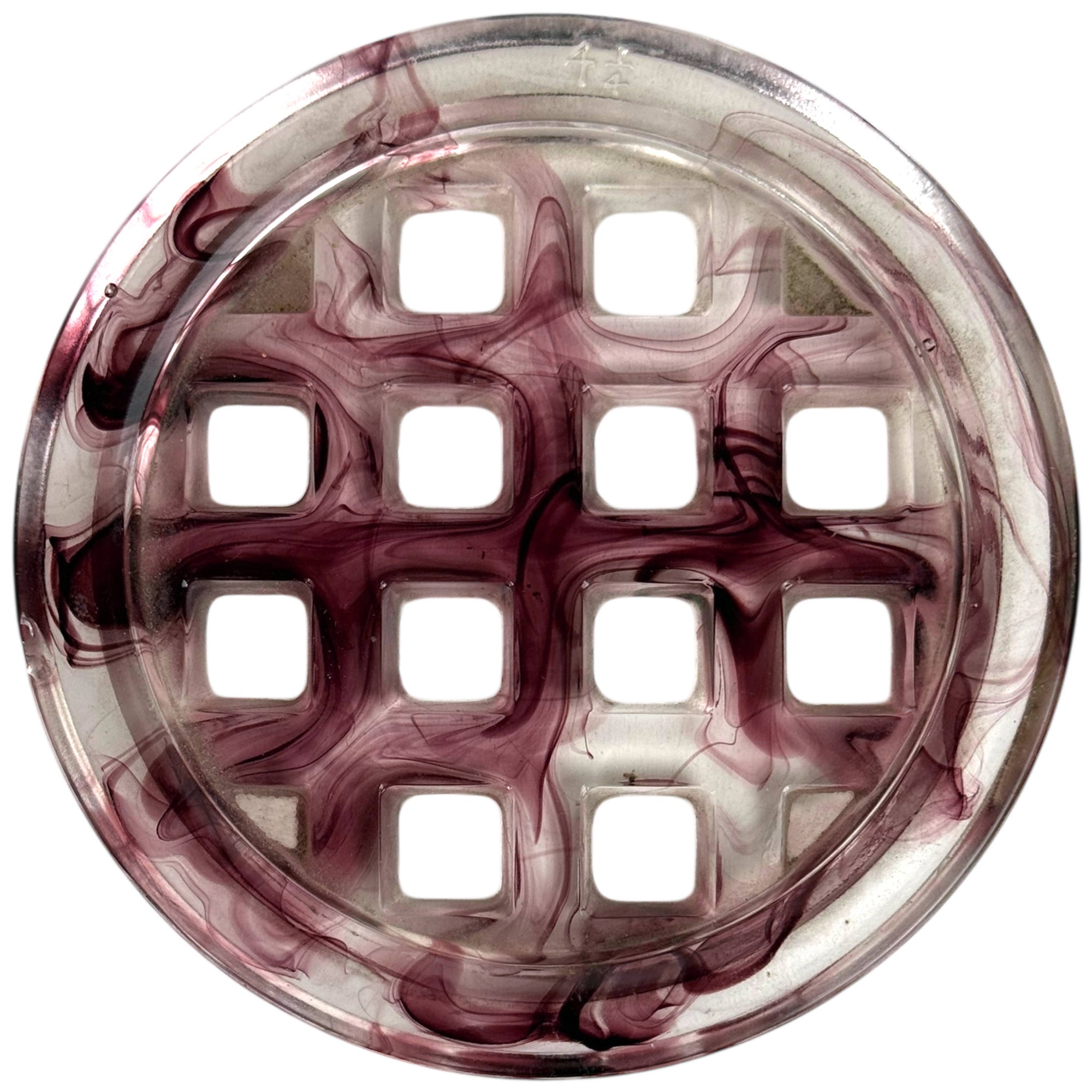 Art Deco Davidson Purple Cloud Glass No 10 Grid Flower Frog for 1910 Suite Posy Bowl