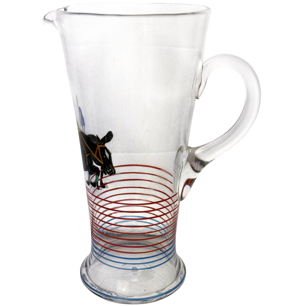 Art Deco glass pitcher with applied handle