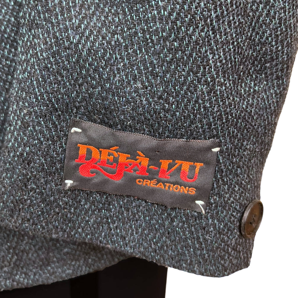 Vintage 1980s New Wave Sport Coat Blue Jacket Blue NWT Sz 46