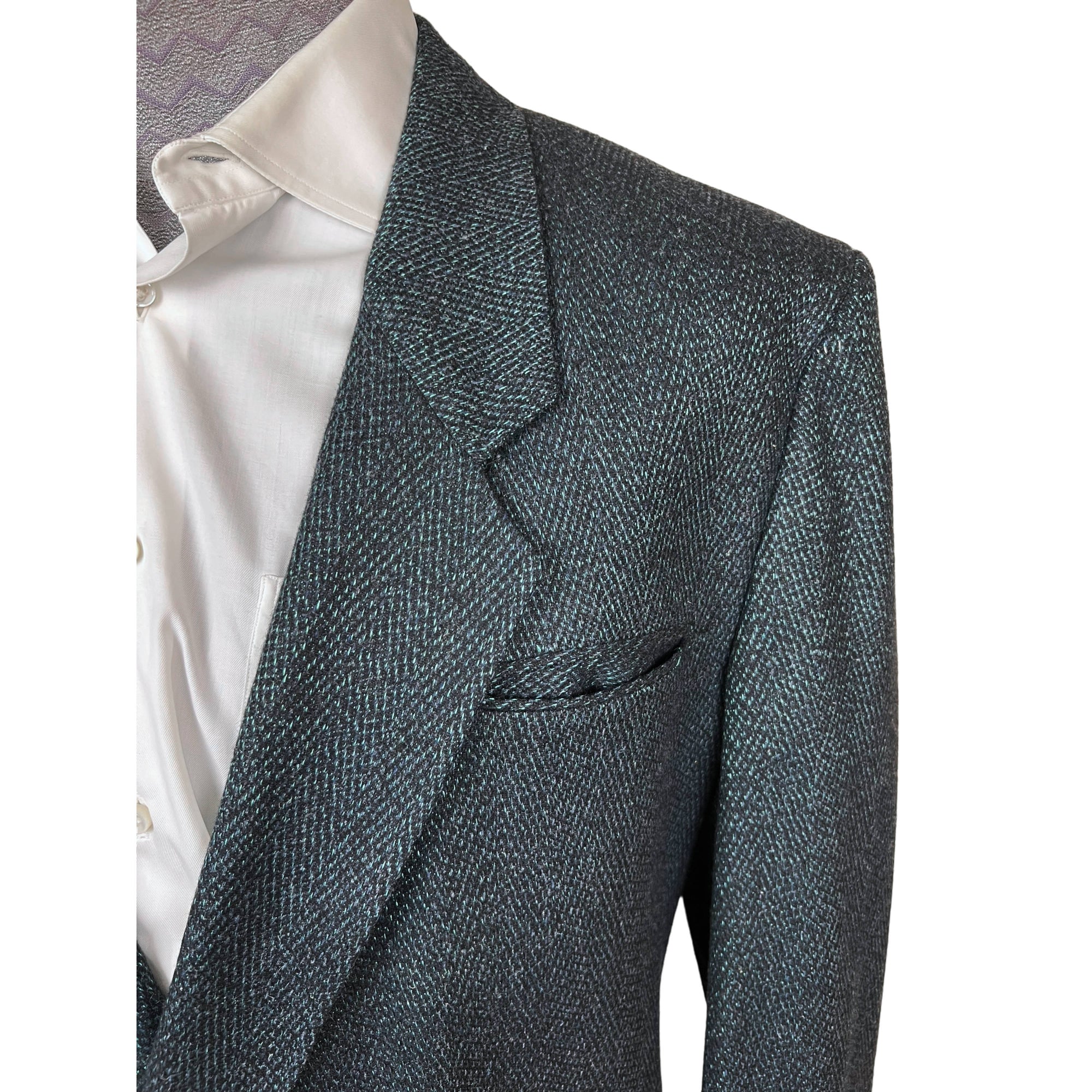 Vintage 1980s New Wave Sport Coat Blue Jacket Blue NWT Sz 46