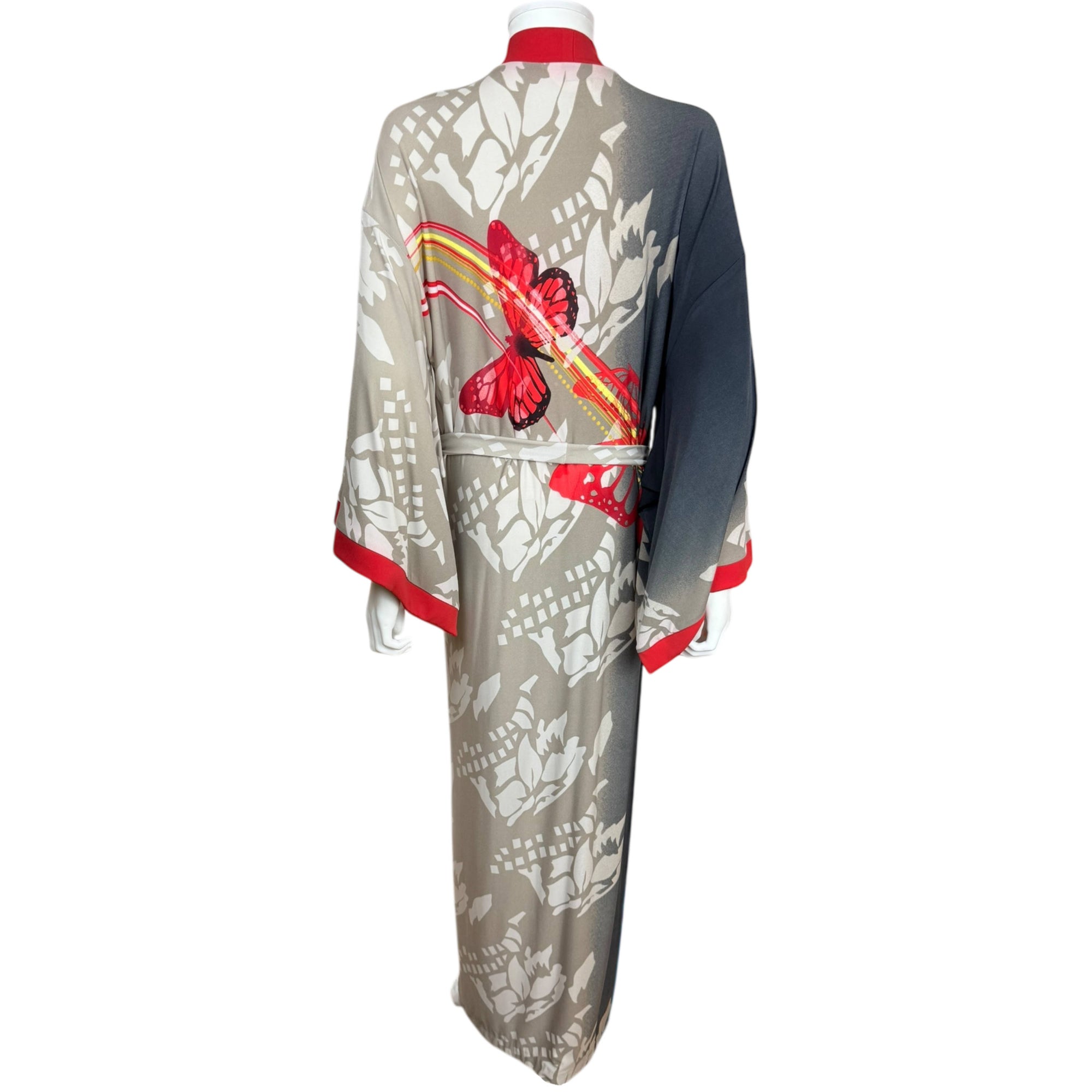 Vintage Kimono Robe Diamond Tea Butterfly Dressing Gown Sz M