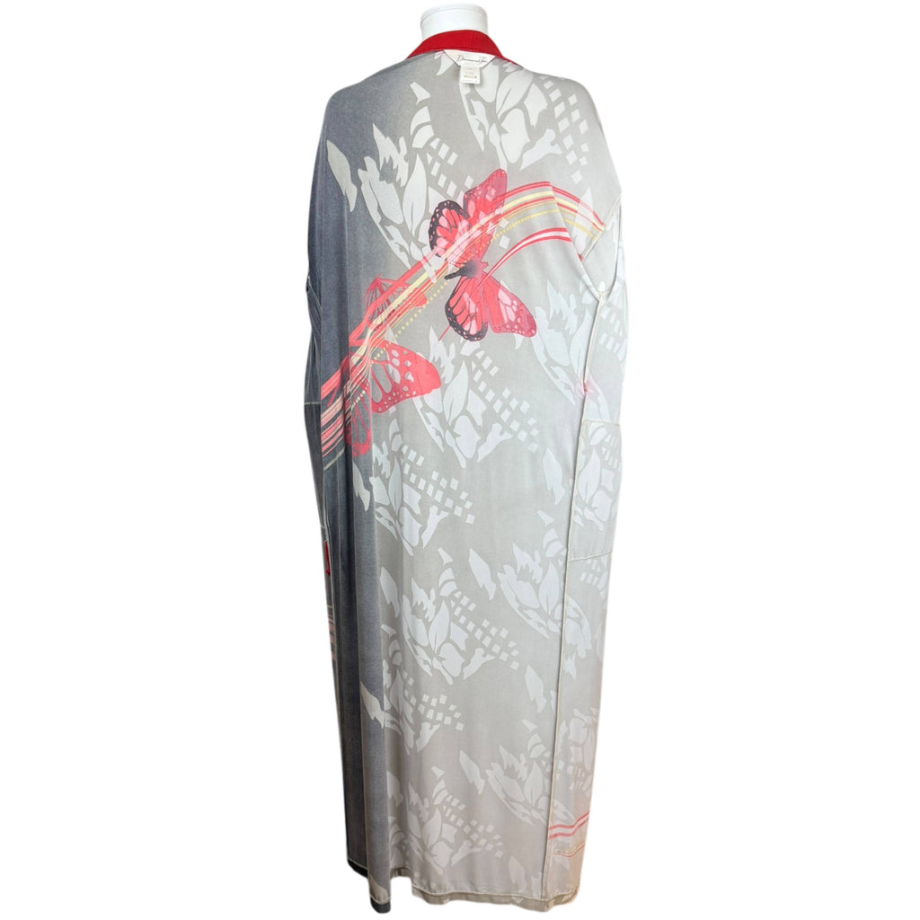 Vintage Kimono Robe Diamond Tea Butterfly Dressing Gown Sz M