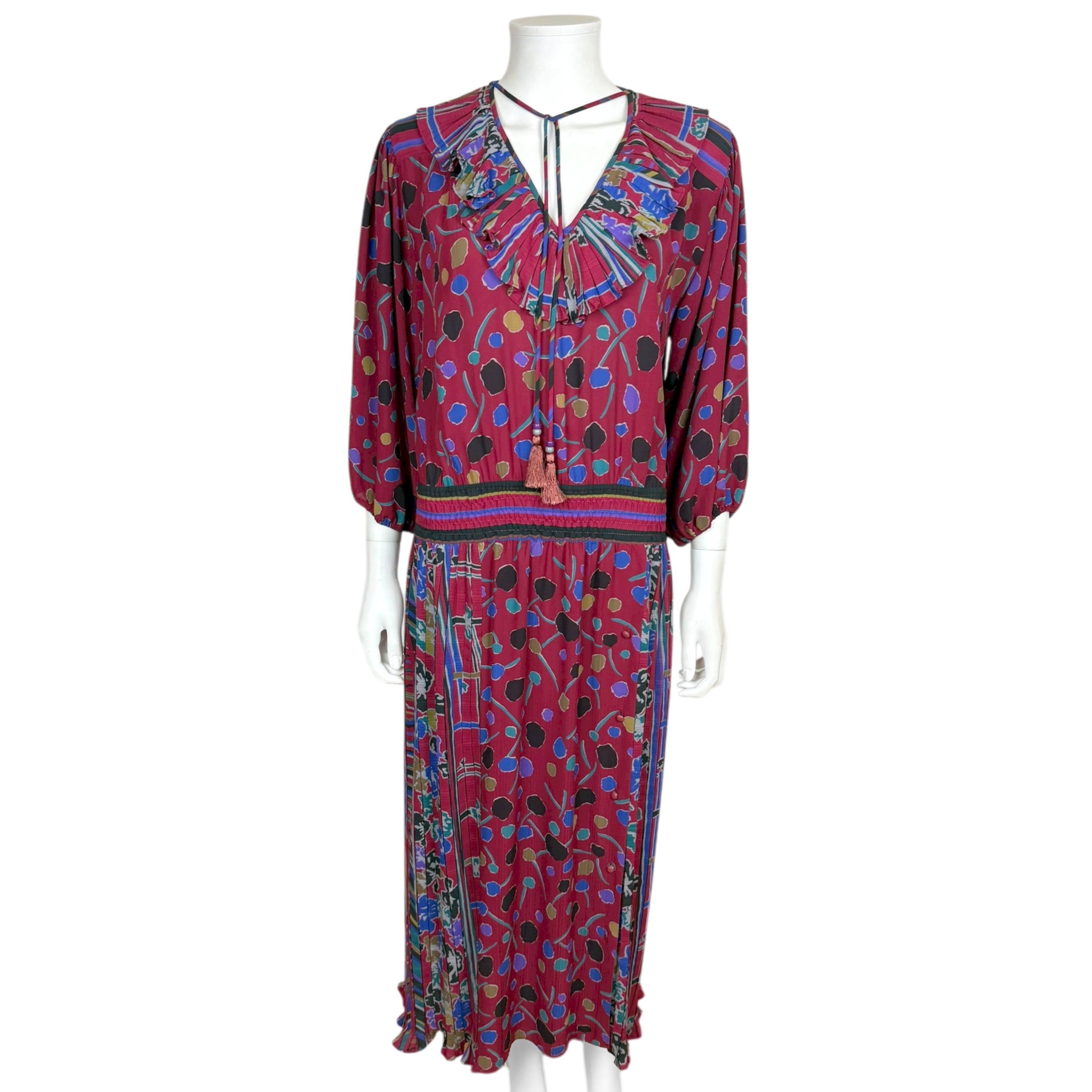 訳あり:希少Diane Freis鮮やか 総柄エレガントドレス Vintage 1980s Diane Freis Dress Printed Poly Georgette – Poppy's