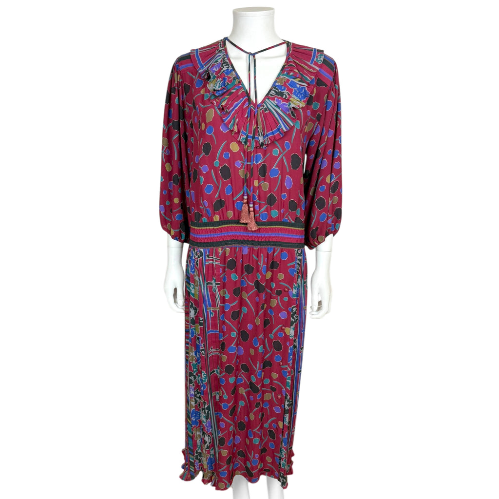 Vintage 1980s Diane Freis Dress Printed Poly Georgette